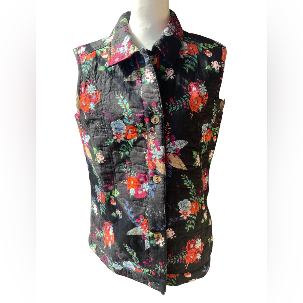 Blair Womens S Quilted Vest Floral Beautiful!